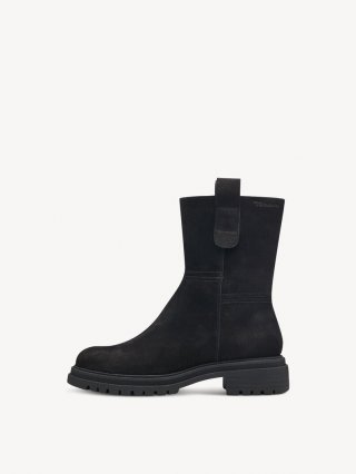 Tamaris Lederstiefelette - Schwarz Warmfutter