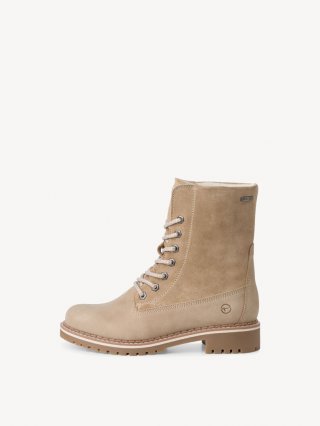 Tamaris Lederstiefelette - Beige Warmfutter