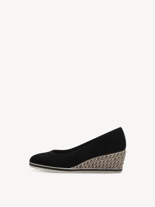 Tamaris Lederkeilpumps - Schwarz