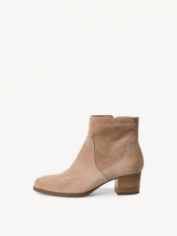 Tamaris Lederstiefelette - Beige Tamaris Lederstiefelette - Beige