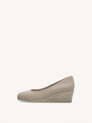 Tamaris Lederkeilpumps - Beige