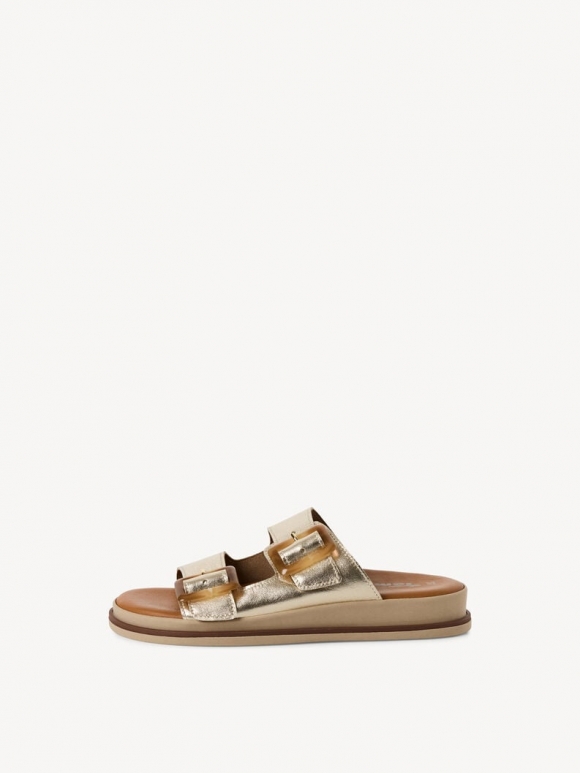 Tamaris Lederpantolette - Gold