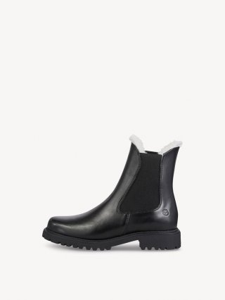Tamaris Lederstiefelette - Schwarz Warmfutter