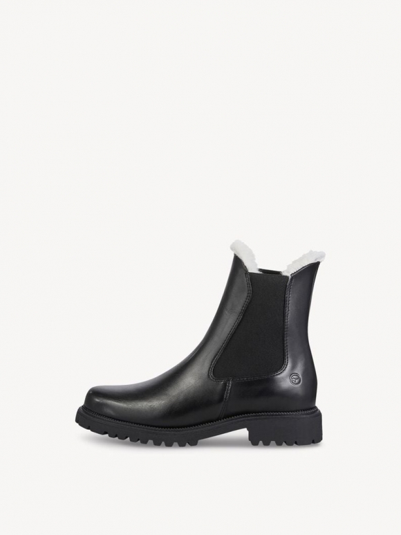 Tamaris Lederstiefelette - Schwarz Warmfutter