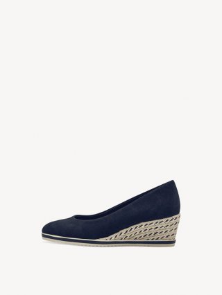 Tamaris Lederkeilpumps - Blau