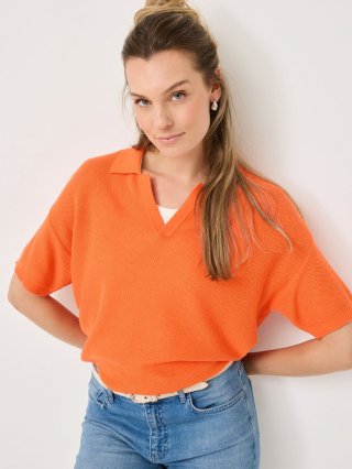 Tamaris Polo Sweater - Orange Tamaris Polo Sweater - Orange
