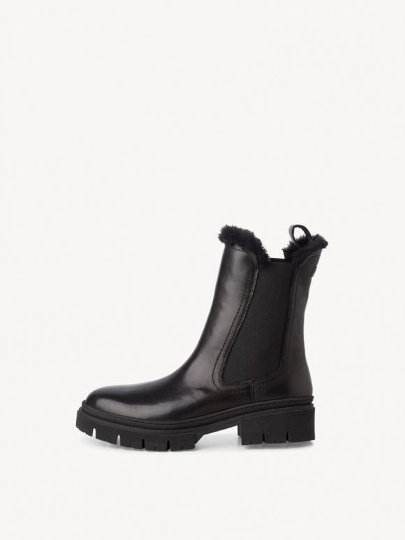 Tamaris Lederstiefelette - Schwarz Warmfutter Tamaris Lederstiefelette - Schwarz Warmfutter