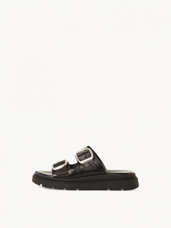 Tamaris Lederpantolette - Schwarz Tamaris Lederpantolette - Schwarz