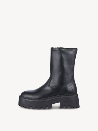 Tamaris Lederstiefelette - Schwarz Warmfutter