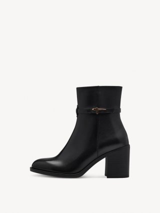 Tamaris Lederstiefelette - Schwarz Tamaris Lederstiefelette - Schwarz