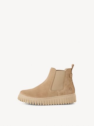Tamaris Leder Chelsea Boot - Beige Tamaris Leder Chelsea Boot - Beige