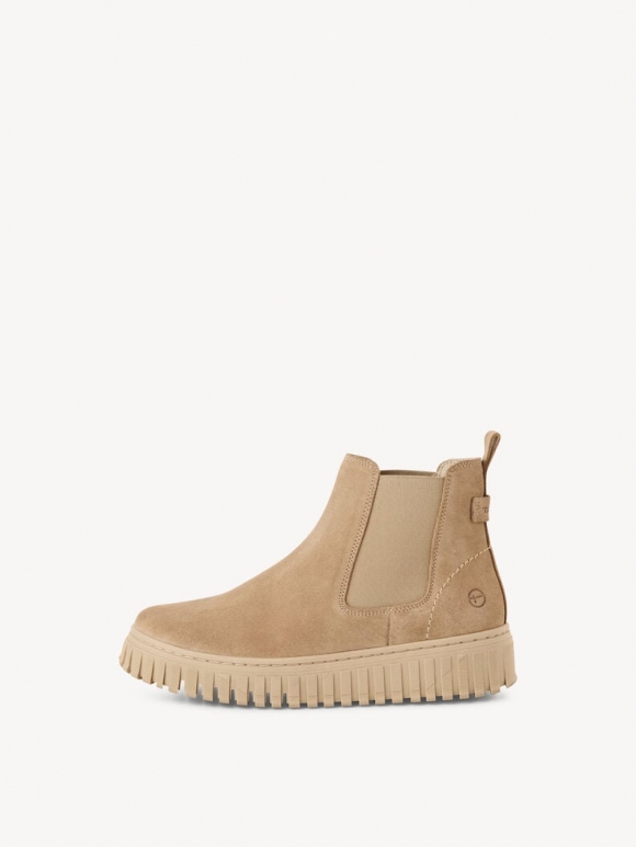 Tamaris Leder Chelsea Boot - Beige Tamaris Leder Chelsea Boot - Beige