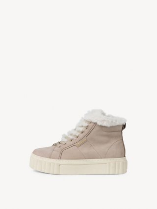 Tamaris Lederstiefelette - Beige Warmfutter