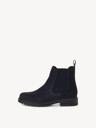 Tamaris Lederstiefelette - Blau Warmfutter Tamaris Lederstiefelette - Blau Warmfutter