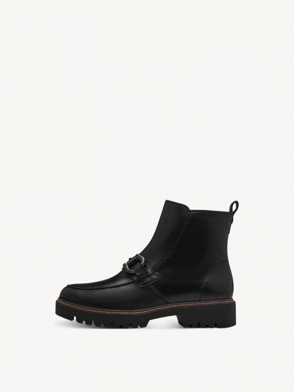 Tamaris Lederstiefelette - Schwarz Tamaris Lederstiefelette - Schwarz
