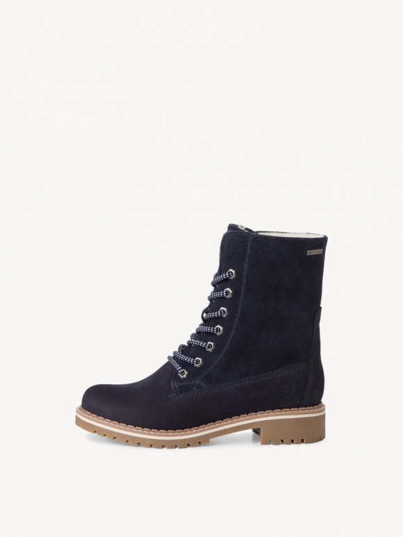 Tamaris Lederstiefelette - Blau Warmfutter