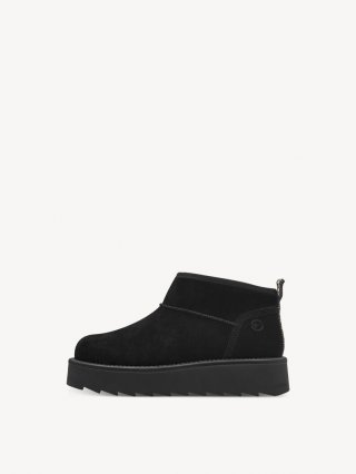 Tamaris Lederstiefelette - Schwarz Warmfutter