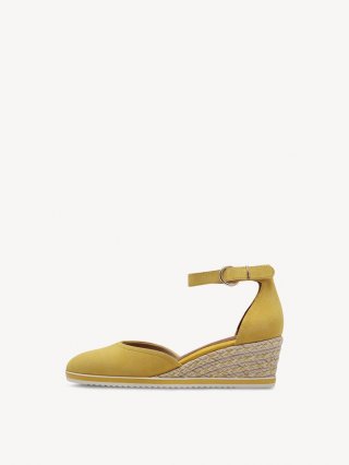 Tamaris Lederkeilpumps - Gelb