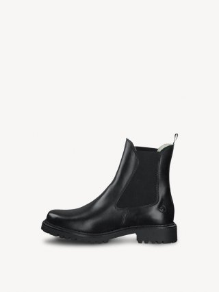 Tamaris Lederstiefelette - Schwarz Warmfutter Tamaris Lederstiefelette - Schwarz Warmfutter