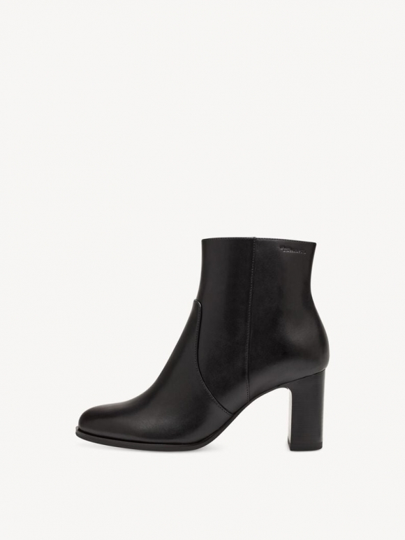 Tamaris Lederstiefelette - Schwarz Tamaris Lederstiefelette - Schwarz