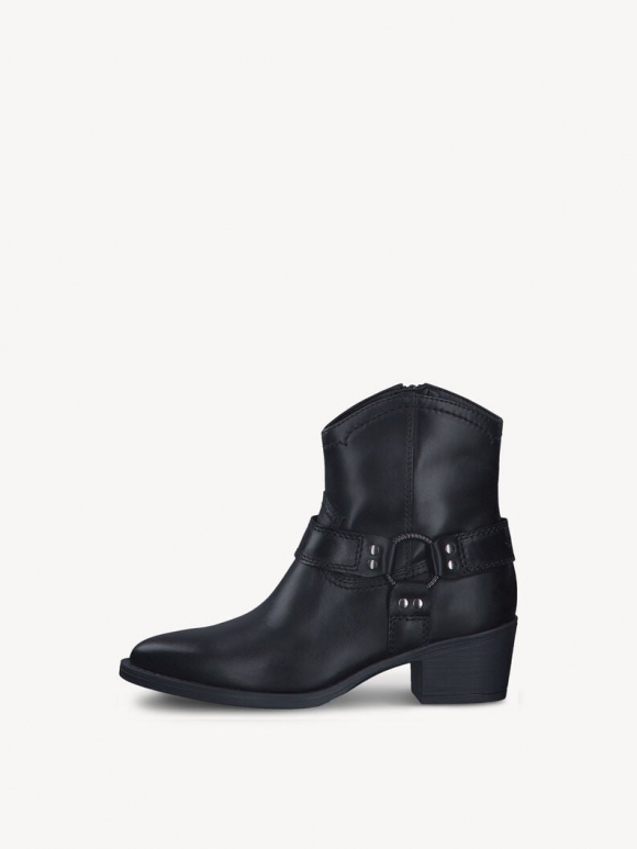 Tamaris Lederstiefelette - Schwarz Tamaris Lederstiefelette - Schwarz