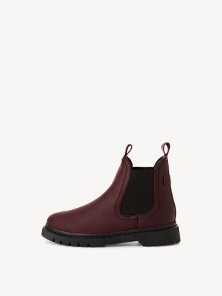 Tamaris Leder Chelsea Boot - Rot Tamaris Leder Chelsea Boot - Rot