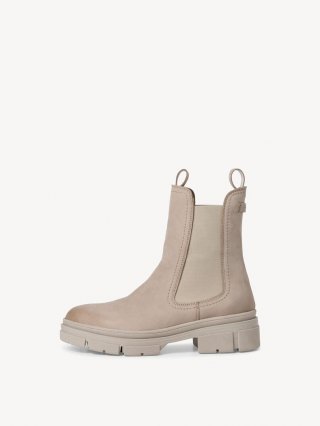 Tamaris Leder Chelsea Boot - Beige Tamaris Leder Chelsea Boot - Beige