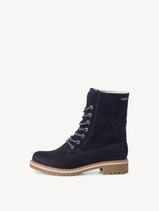 Tamaris Lederstiefelette - Blau Warmfutter