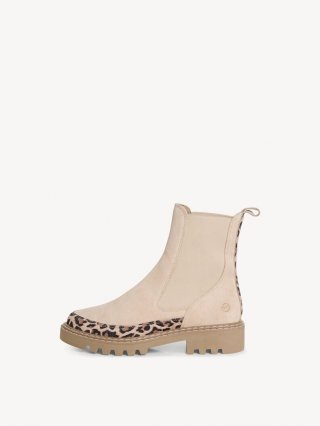 Tamaris Leder Chelsea Boot - Beige Tamaris Leder Chelsea Boot - Beige