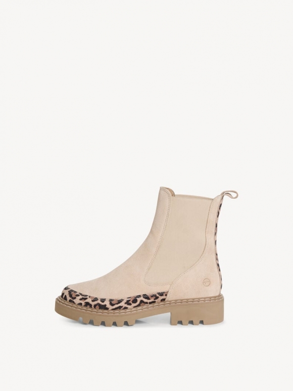 Tamaris Leder Chelsea Boot - Beige Tamaris Leder Chelsea Boot - Beige