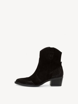 Tamaris Lederstiefelette - Schwarz Tamaris Lederstiefelette - Schwarz