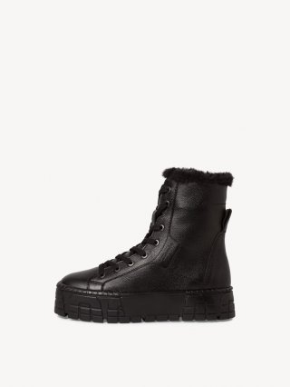 Tamaris Lederstiefelette - Schwarz Warmfutter Tamaris Lederstiefelette - Schwarz Warmfutter
