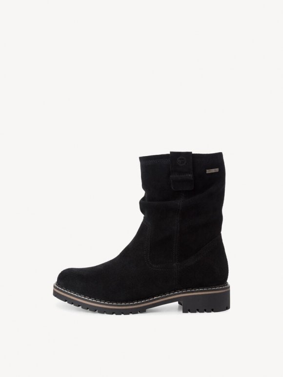 Tamaris Lederstiefelette - Schwarz Warmfutter
