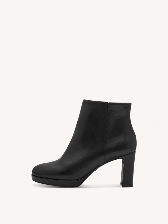 Tamaris Lederstiefelette - Schwarz Tamaris Lederstiefelette - Schwarz