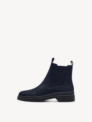 Tamaris Leder Chelsea Boot - Blau Tamaris Leder Chelsea Boot - Blau