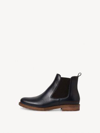 Tamaris Leder Chelsea Boot - Blau Tamaris Leder Chelsea Boot - Blau