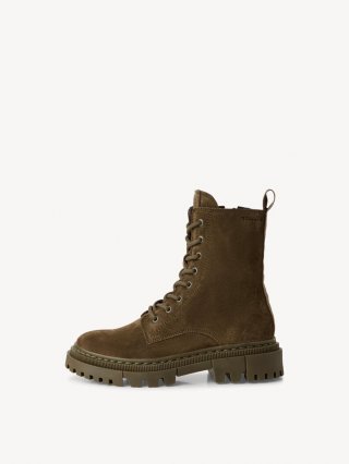 Tamaris Lederstiefelette - Grün Tamaris Lederstiefelette - Grün
