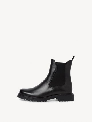 Tamaris Leder Chelsea Boot - Schwarz Tamaris Leder Chelsea Boot - Schwarz