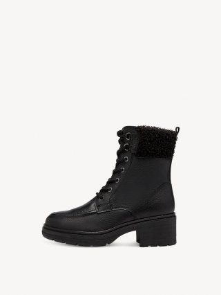 Tamaris Lederstiefelette - Schwarz Warmfutter