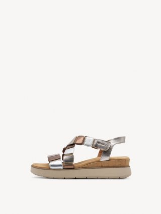 Tamaris Ledersandalette - Metallic