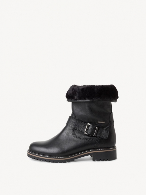 Tamaris Lederstiefelette - Schwarz Warmfutter Tamaris Lederstiefelette - Schwarz Warmfutter