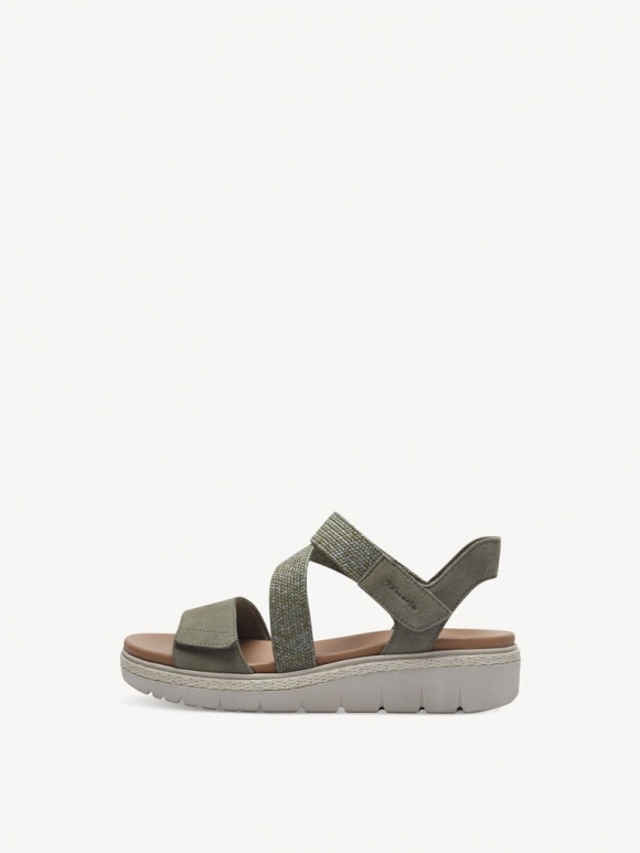 Tamaris Ledersandalette - Grün