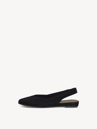Tamaris Lederslingballerinas - Schwarz