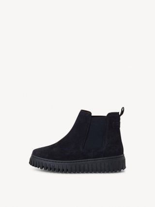 Tamaris Leder Chelsea Boot - Blau Tamaris Leder Chelsea Boot - Blau