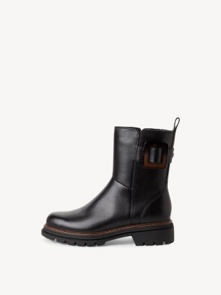 Tamaris Lederstiefelette - Schwarz Tamaris Lederstiefelette - Schwarz