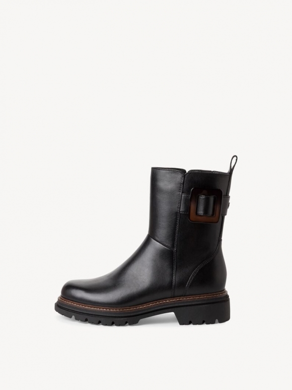 Tamaris Lederstiefelette - Schwarz Tamaris Lederstiefelette - Schwarz