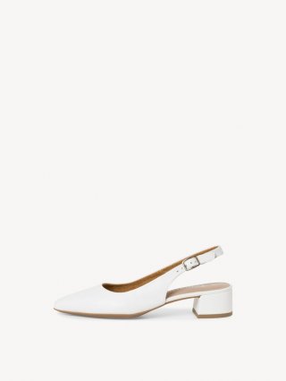 Tamaris Lederslingpumps - Weiß Tamaris Lederslingpumps - Weiß