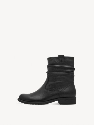 Tamaris Lederstiefelette - Schwarz