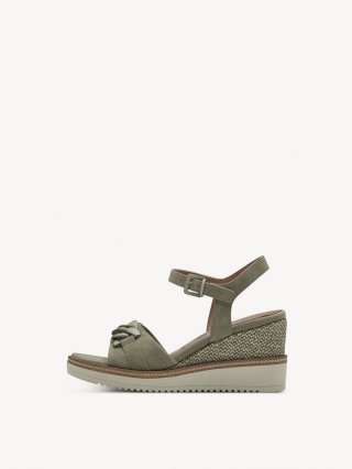 Tamaris Ledersandalette - Grün