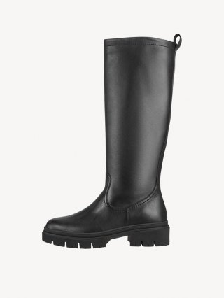 Tamaris Lederstiefel - Schwarz Tamaris Lederstiefel - Schwarz